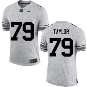 NCAA Ohio State Buckeyes Men's #79 Brady Taylor Gray Nike Football College Jersey PPI6145ZU